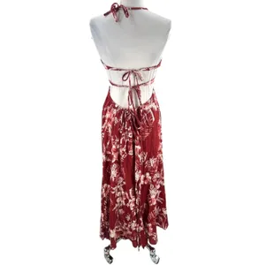 Free People Lille Maxi Dress Floral Tie Back Boho Sz‎ S thumbnail 3