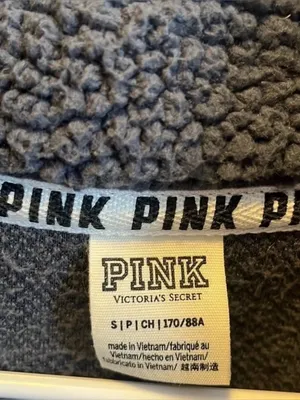 PINK Victoria’s Secret Gray Sherpa 1/4 Zip Pullover Sweatshirt Cozy Warm Size S thumbnail 5