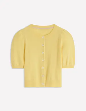 Boden Cropped Cashmere Cardigan Butter Yellow thumbnail 2