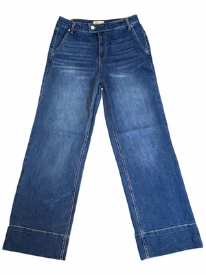 OAT Wide Leg Jeans High Rise Medium Wash thumbnail 1