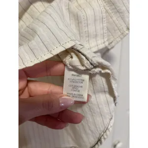 Max Studio London Button Down Shirt Medium Ivory Striped thumbnail 7