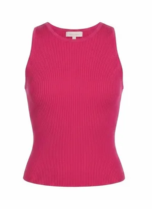 Altar'd State Bright Fuchsia Ribbed Tank thumbnail 1