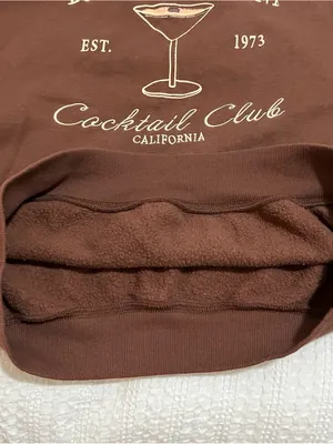 Espresso Martini Cocktail Club Brown Graphic Crewneck Sweatshirt by Lazy Sundays thumbnail 5