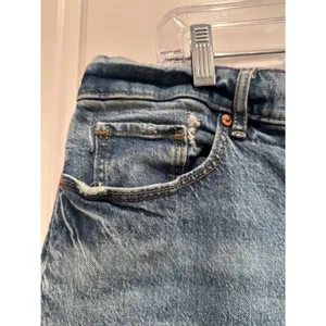 Loft High Waist Straight Crop Distresssed Denim‎ Jeans Size 32 thumbnail 6