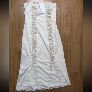 Zara MIDI DRESS WITH EMBOSSED RUFFLES NWT M thumbnail 6