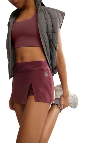 Free People Movement Hot Shot Mini Skort in Clove size L NWT thumbnail 1