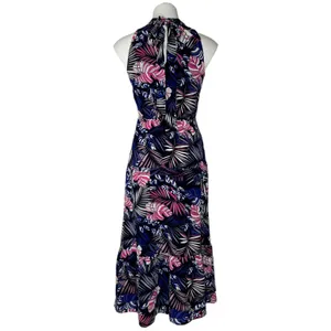SAM EDELMAN Halter Neck Tiered Maxi Dress in Purple Multi Sleeveless‎ Size 0 thumbnail 4