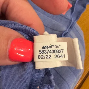 1468 | OFFLINE by Aerie OG Original Ribbed Lettuce Edge Crop‎ Top Blue Womens S thumbnail 6