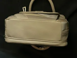 Neutral Patchwork Satchel Handbag Purse Taupe/Cream NWOT thumbnail 9