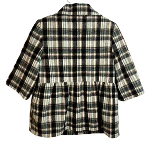 Artifacts Plaid Short Peacoat Womens Size Small Teal Brown Cream Black Y2K thumbnail 4