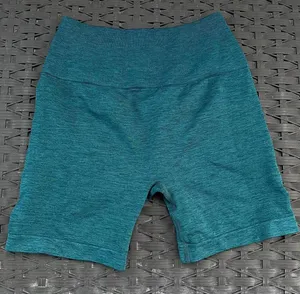 Teal Blue Green Workout Activewear Butt Scrunch High Waisted Shorts thumbnail 1