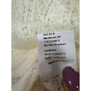 Commense Cream Lace Knit Long Sleeve Crew Neck Fuzzy Top NWOT thumbnail 12