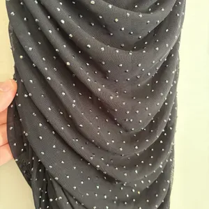 AFRM Black Mesh Mock neck Jeweled Rhinestone Midi Dress Sleeveless Small Ruched‎ thumbnail 4