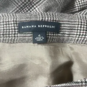 Banana Republic Women's 100% Wool Plaid Mini Skirt Brown‎ Check Button Front 4 thumbnail 6