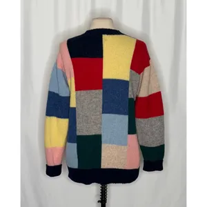 Vintage EVERETT HOLZAPFEL Nashville 100% Wool Colorblock Sweater Knitwear Large thumbnail 8