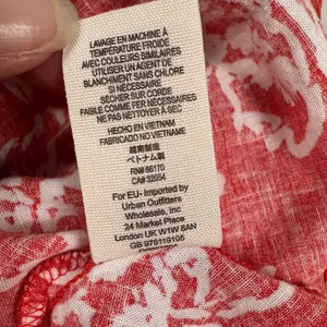 Free People A Thing Called Love Mini Dress Red White Floral Linen Blend Size 4 thumbnail 7