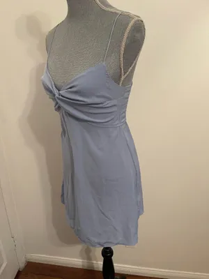 Abercrombie & Fitch Light Blue Twist Front Slip Dress. Size Small thumbnail 8