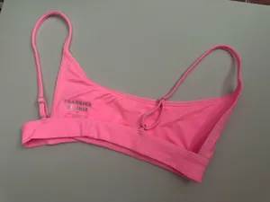 Frankie's Bikinis Hot Neon Pink Ribbed Gavin Bralette Bikini Top Adjustable Straps thumbnail 4