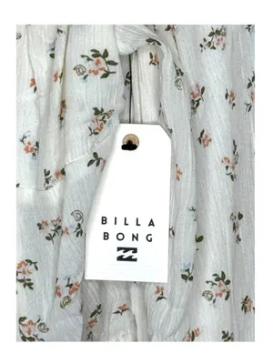 new Billabong ⚘ Love Somebody Cropped Bustier Top ⚘ Crisp White Floral ⚘ Small thumbnail 7