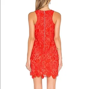 Lovers + friends Caspian red lace sleeveless party cocktail dress size xsmall thumbnail 8