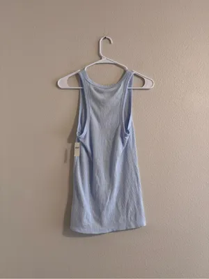 NWT AERIE ribbed Scoop Neck Tank Top in Light Blue - Women's thumbnail 4