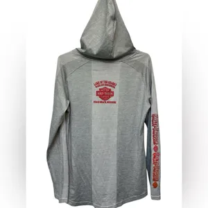 Harley-Davidson Women's Long Sleeve Hooded 'Peace' Shirt Size M thumbnail 3