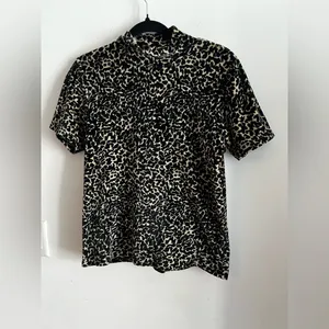 Vintage Pierre Cardin Women’s Top Size M 80s 90s Animal Print Mock thumbnail 3