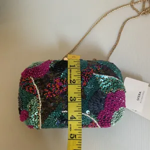 Sequin Clutch Multicolor Hard Case Evening Bag Prom Wedding Purse thumbnail 10