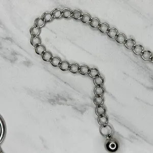 Rhinestone Open Hoop Circle Silver Tone Chain Link Belt One Size (OS) ✨ thumbnail 11