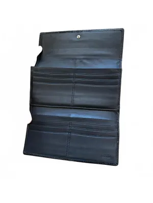 Coach Soho Signature Jacquard Wallet Tri-Fold Canvas Leather Pleated Black thumbnail 7