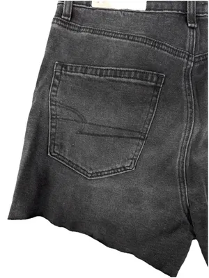 (C9) American Eagle High Rise ’90s Boyfriend Denim Shorts Black 8 Distressed thumbnail 6