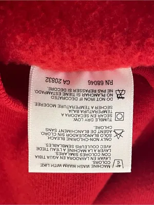 Vintage 90s Tultex Raglan Sweatshirt Christmas Angel Appliqué Red L thumbnail 4
