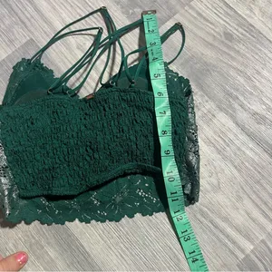 PINK Victoria’s Secret Lace Bralette in Dark Green and Silver; Small Women’s thumbnail 3