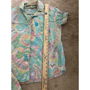 Lauren Ralph Lauren Paisley Pastel Cotton Boxer Pajama Set Size Medium Preppy thumbnail 11