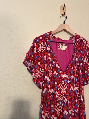 Anthropologie Robin Tiered Mini Dress Shift Fit Flowy Flattering Size Medium thumbnail 5