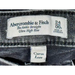 Abercrombie & Fitch Curve Love Ankle Straight Ultra High Rise Black Jeans 24 00 thumbnail 3