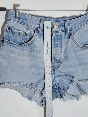 Levi's 501 Light Wash Cutoff Denim Shorts Size 27 thumbnail 7