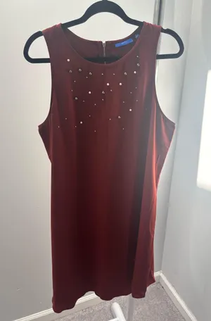 Apt. 9 Burnt Orange Embellished Midi Dress thumbnail 1