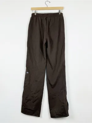 ALO Yoga Courtside tearaway snap pants espresso brown wide leg sweatpants thumbnail 6