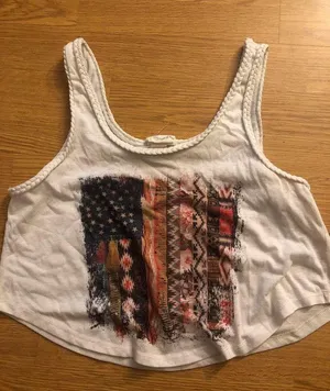American Flag Tank Top White Size L thumbnail 1