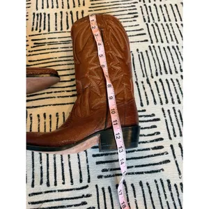 Vintage Exotic Lizard Leather Cowboy Boots Brown Western Unmarked thumbnail 6