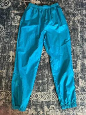 Vintage Women’s Columbia Pants Medium Blue Nylon Gorpcore Elastic Zip Ankle thumbnail 1
