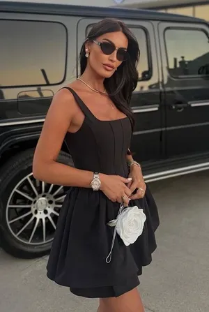 Zara dress mini corset inspired ruffled balloon bodycon summer cocktail wedding thumbnail 5