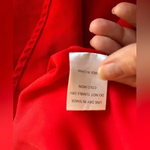 Polly Red Tie Shoulder Ruched Mini Dress Size 2 thumbnail 4