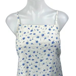 American Eagle White Linen Floral Sleeveless Cami Camisole Mini Tank Dress Sz M thumbnail 3