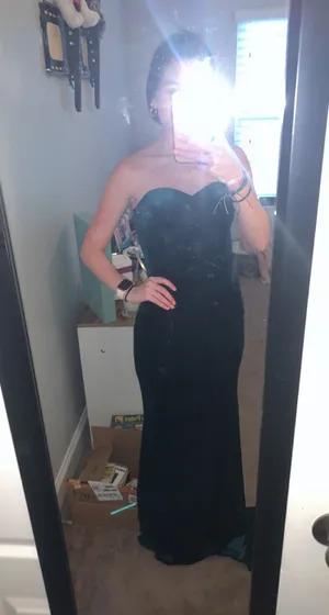 Revelry Emerald 614 Velvet Bridesmaid Dress thumbnail 5