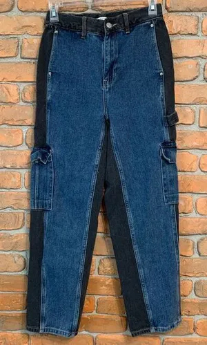 PacSun Two-Tone Cargo Skate Pants High Rise‎ Carpenter Utility Jeans Size 25 thumbnail 1