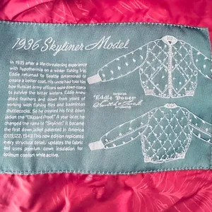 Eddie Bauer Womens Retro 1936 Skyliner Red Plaid 80% Down‎ Puffer Zip Vest Large thumbnail 7