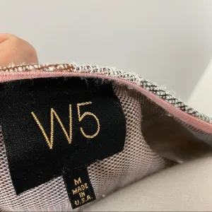 W5 Striped Textured Cuffed  Short Sleeved Top Medium thumbnail 6