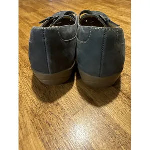 SOFTSPOTS Mary Jane‎ Woven Suede Flats Buckle Blue Cushioned Comfort Size 8.5WW thumbnail 3